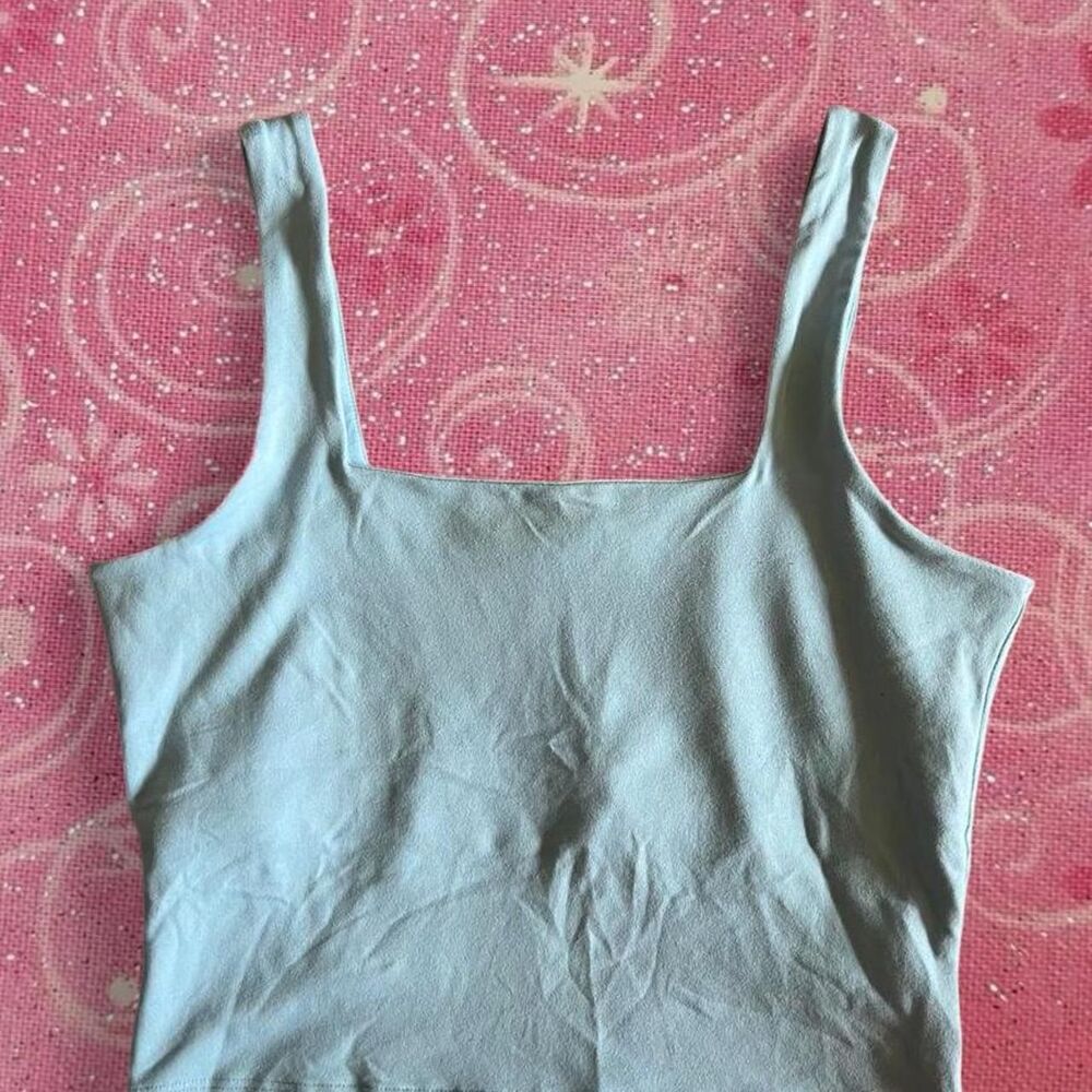Hollister Co. Baby Blue Seamless Square Neck Tank Top